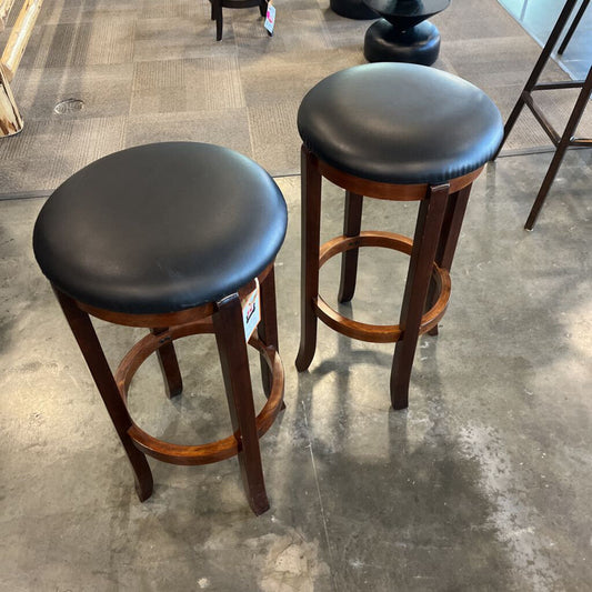 Pair of Brown & Black Stools