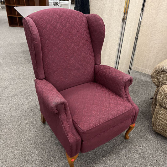 Burgundy Wingback Pushback Recliner