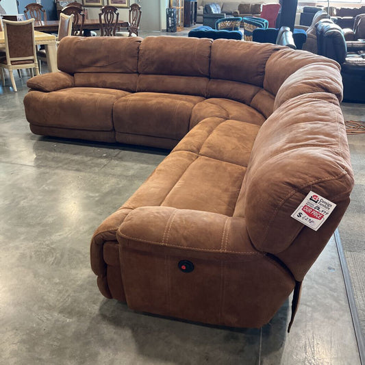 5pc Brown Power Sectional