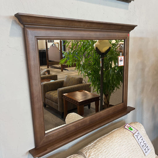 Wood Frame Mirror w/ Shelf