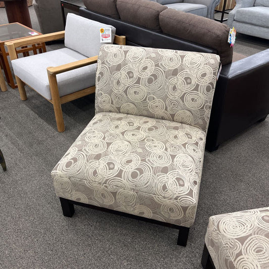 Beige / Brown Armless Chair