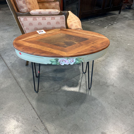 Vintage Wood Top End Table