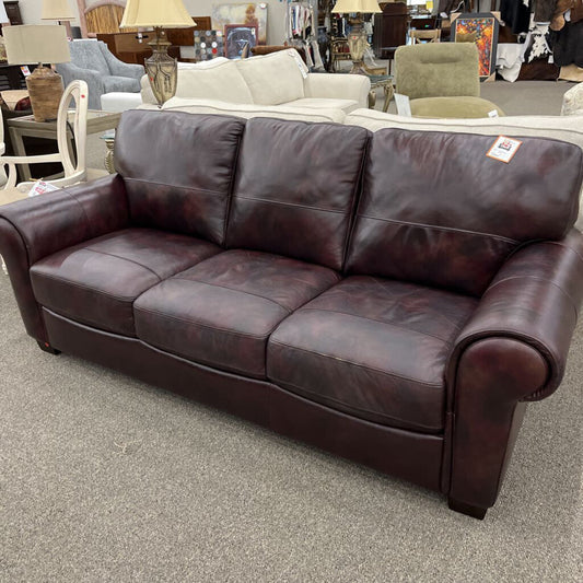 Burgundy Leather Sofa