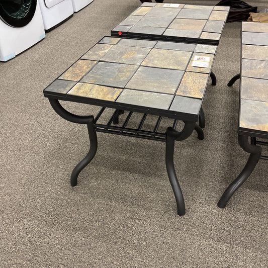 Tile Insert Metal End Table