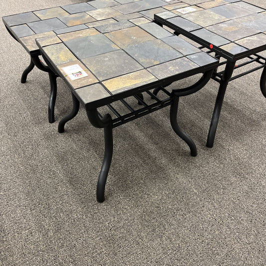 Tile Insert Metal End Table