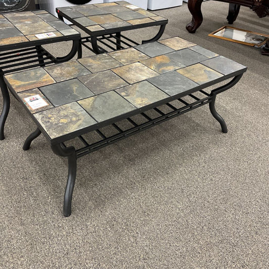 Tile Insert Metal Coffee Table