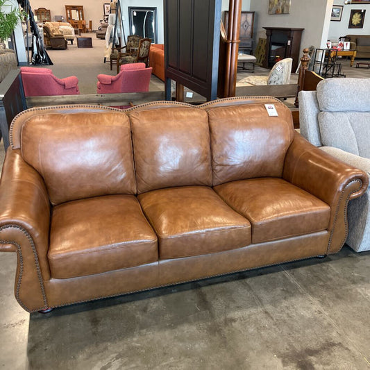 Abbyson Brown Leather Sofa