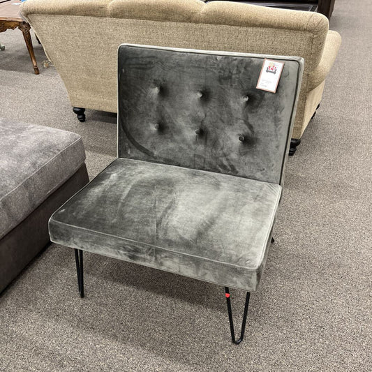 Gray Velvety Chair