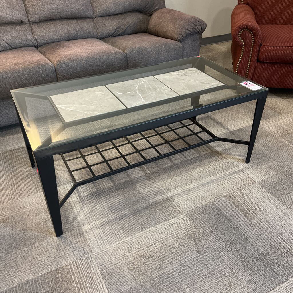 Slate Table with Glass