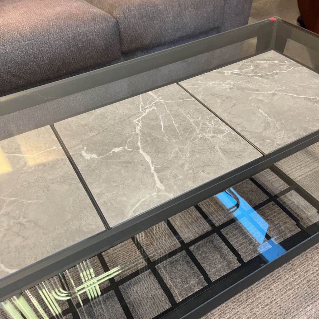 Slate Table with Glass