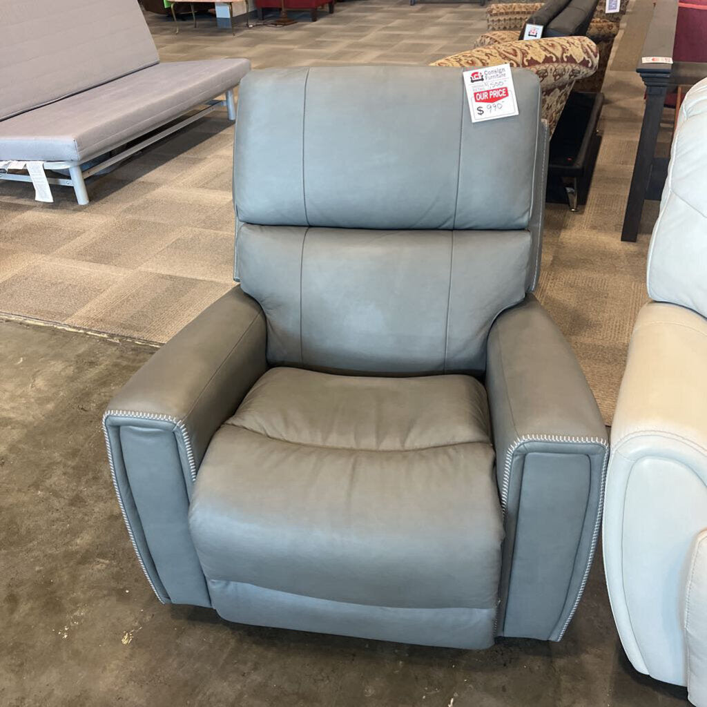 Gray Leather Recliner