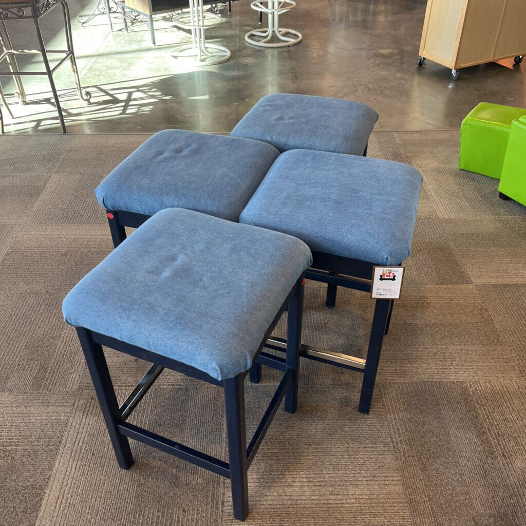 Set of 4 Blue Stools