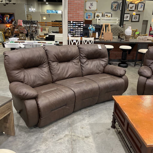 Brown Leather Rec. Sofa