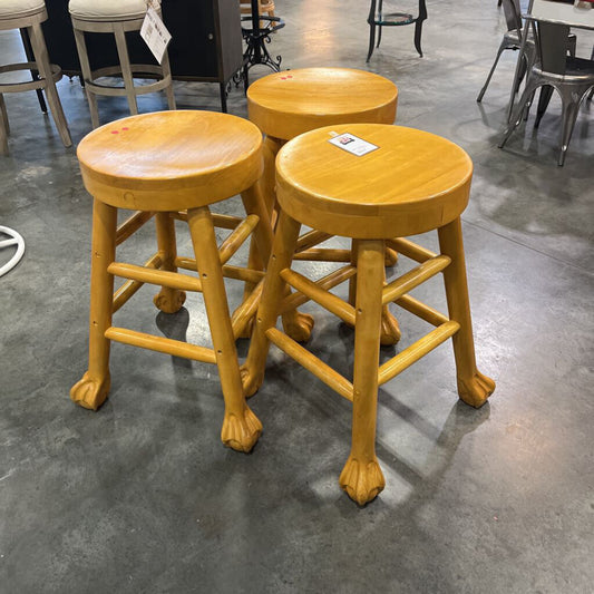 Set of 3 Ball & Claw Stools