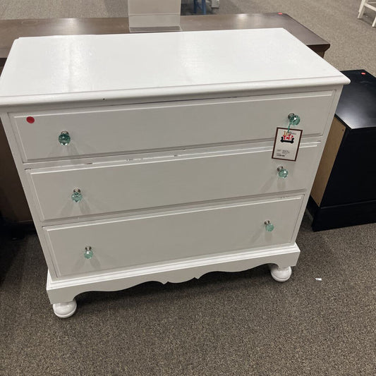 Cavalier White Chest w/ Teal Knobs