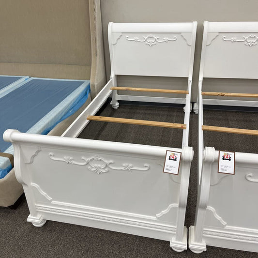 White Twin Sleigh Bed