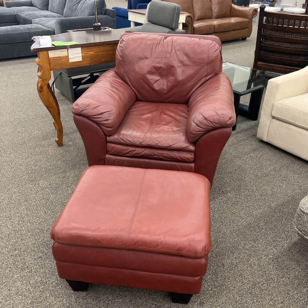 Red Leather Chair w/ Otto