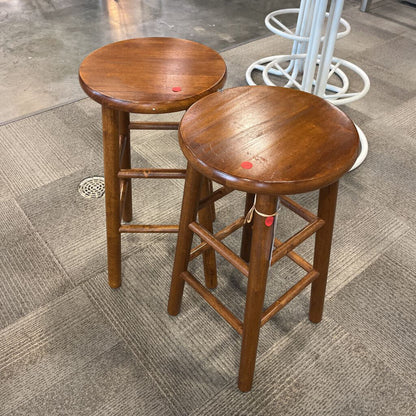 Pair Oak Barstools