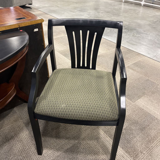 Black frame Acc chair w/ green cusion