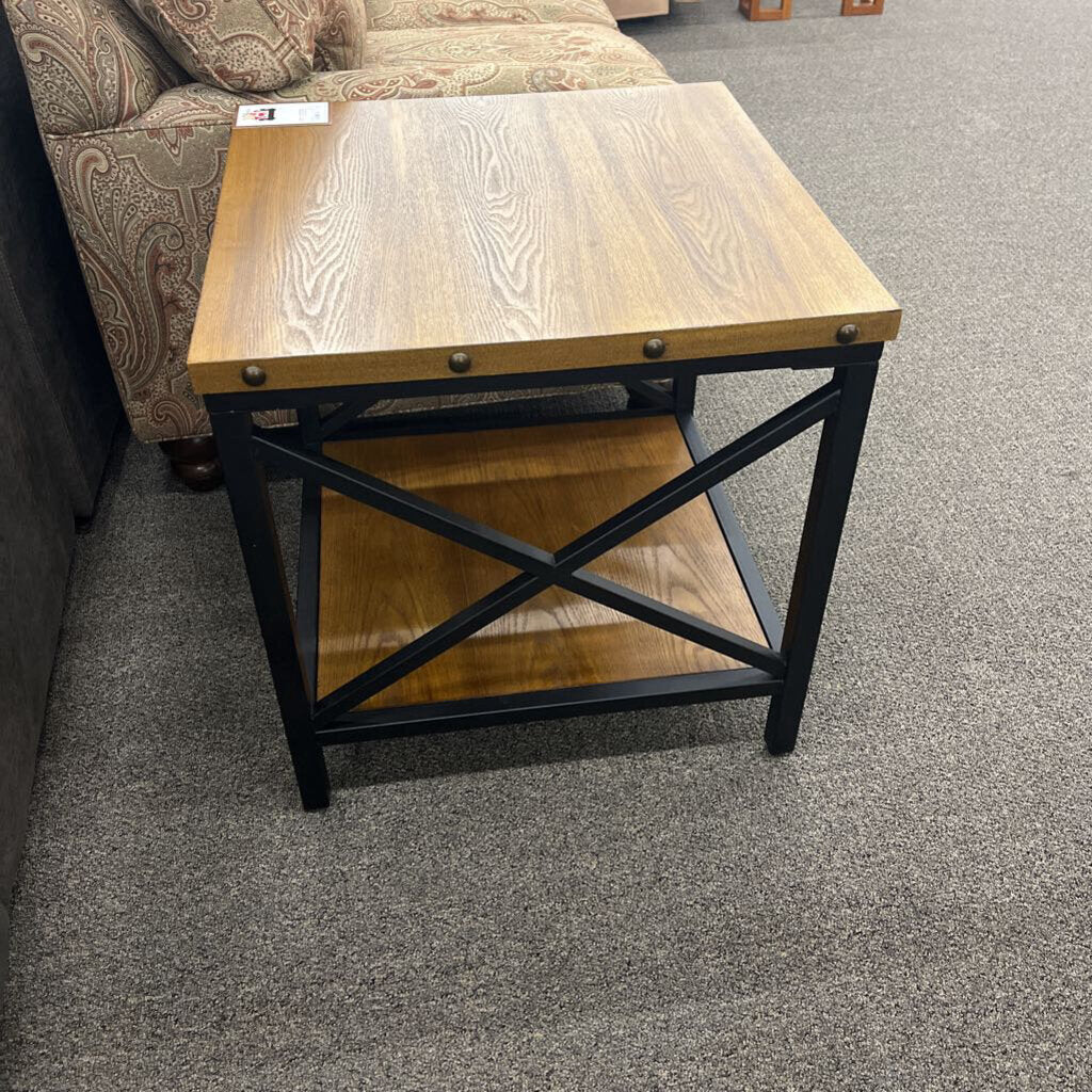 Rustic Nailhead End Table