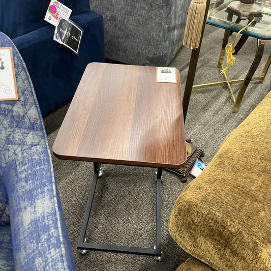 Brown Rolling End Table