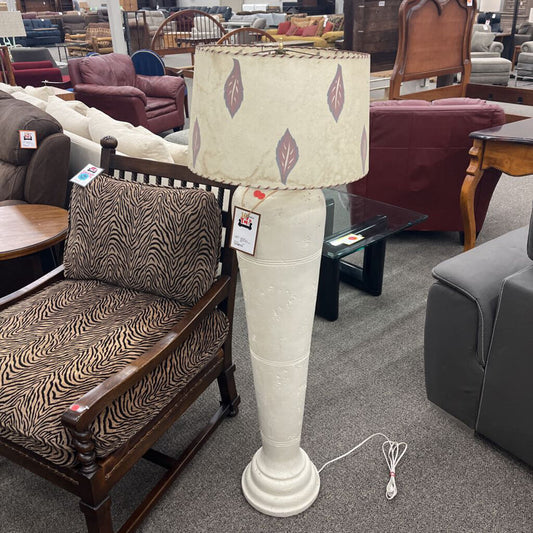 Vintage White Plaster Floor Lamp