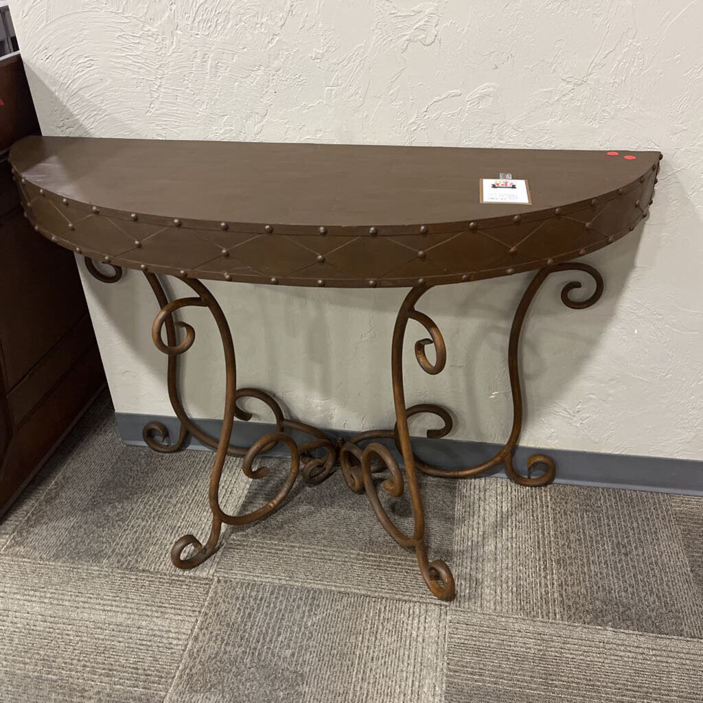 Rust Brown Entry Table w/ Mirror