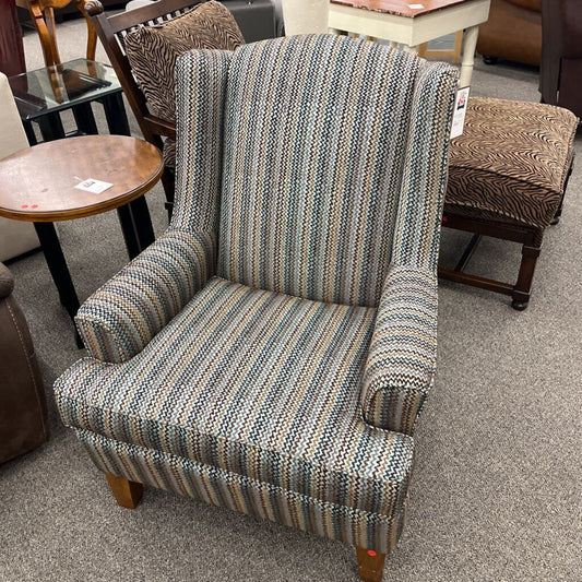 Brown/ Teal Accent Chair