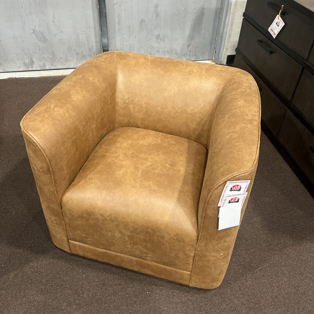 E u3272-04-25A Swivel Chair Saddle Brown