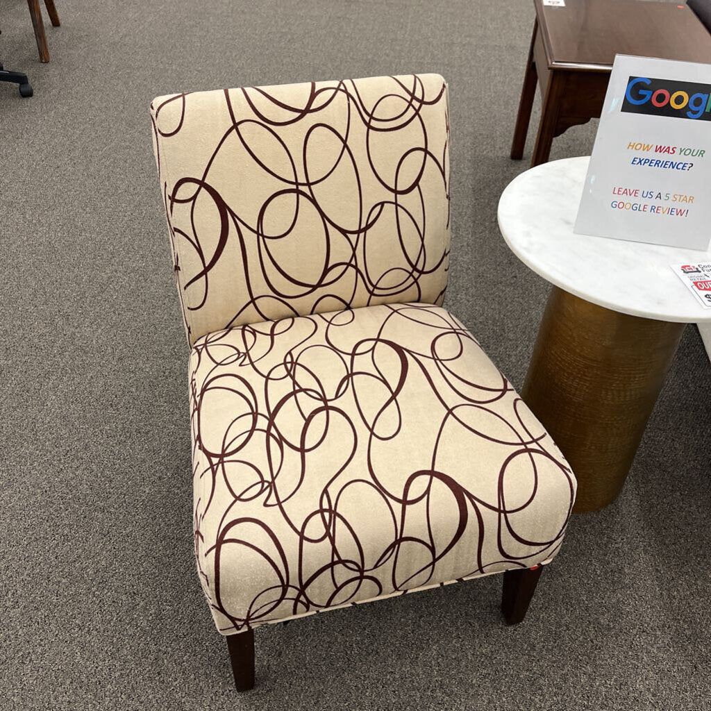 Tan Pattern Fabric Chair