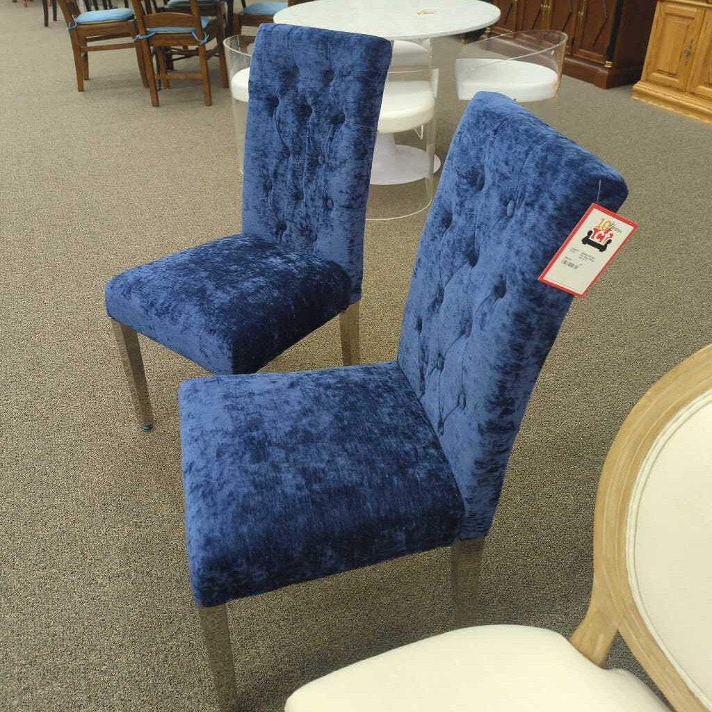 Pair Blue Dining Chairs