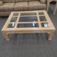 Blonde Coffee Table w/ Glass Inserts