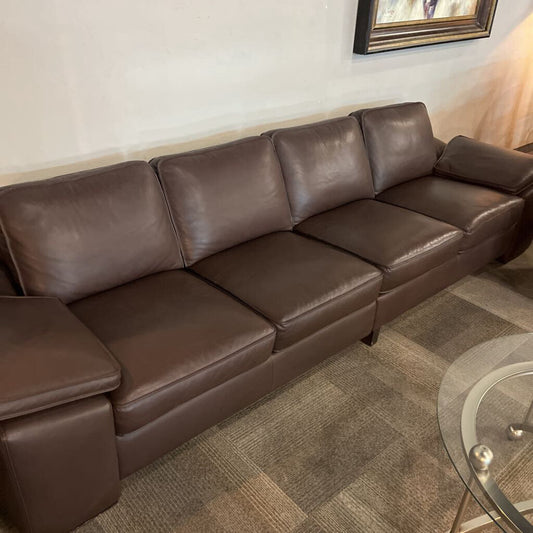 2pc. Brown Leather Sectional