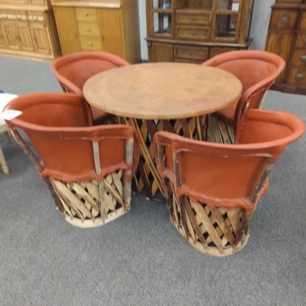 Table w/ 4 Hog Hide Chairs