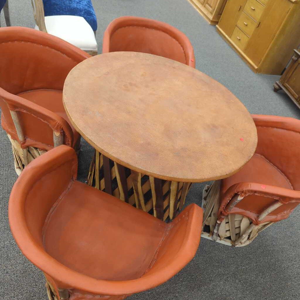 Table w/ 4 Hog Hide Chairs