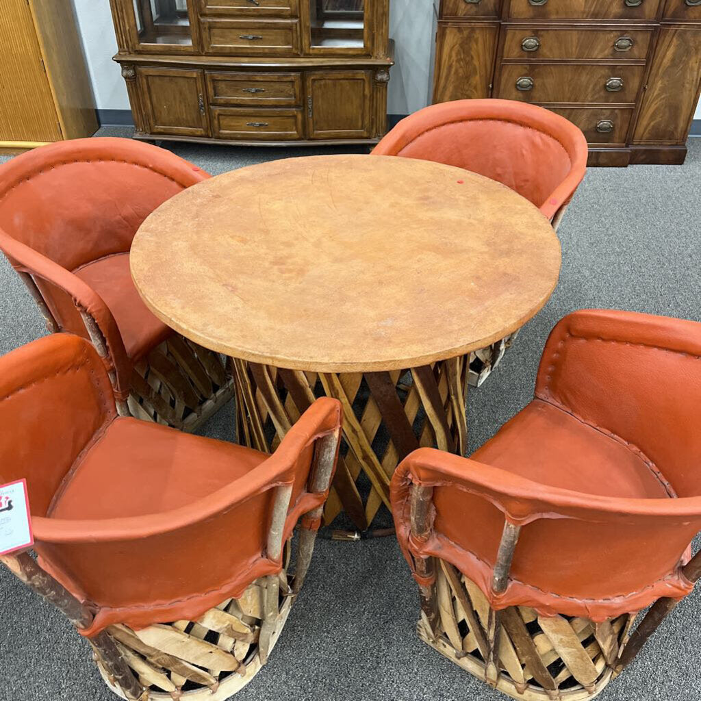 Table w/ 4 Hog Hide Chairs