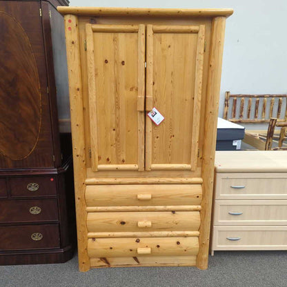 Pine Log 3Dwr Armoire