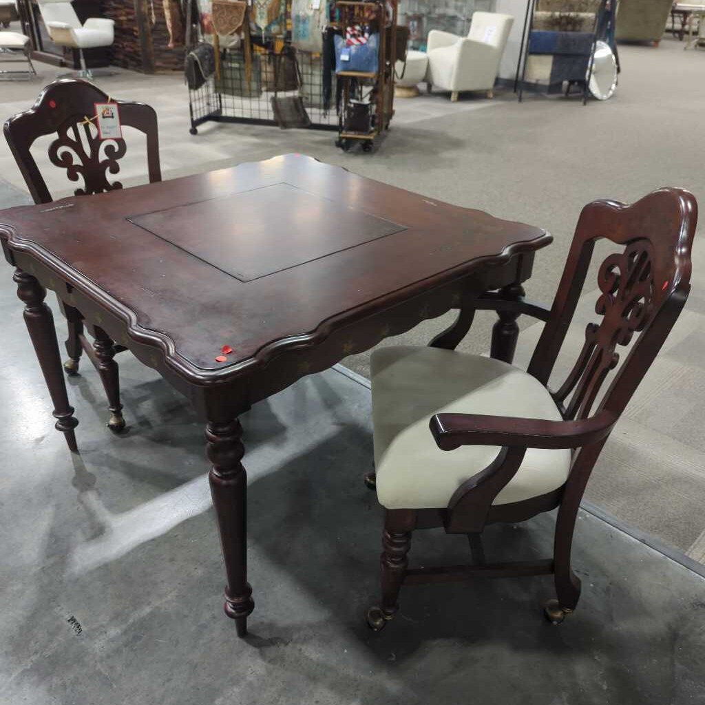 Floral Game Table w/ 2 Chairs