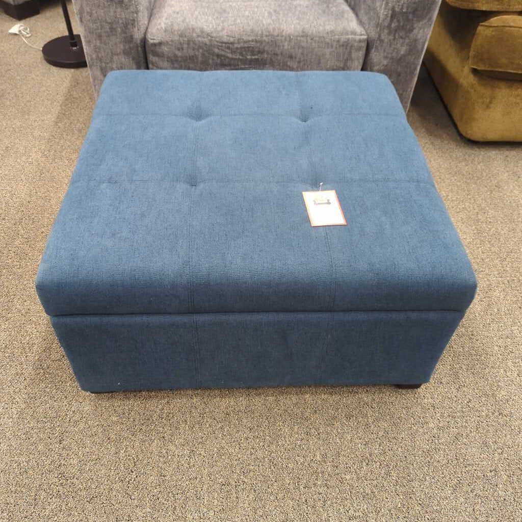 Lg. Blue Storage Ottoman