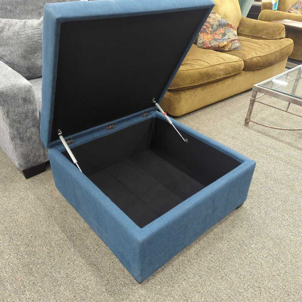 Lg. Blue Storage Ottoman