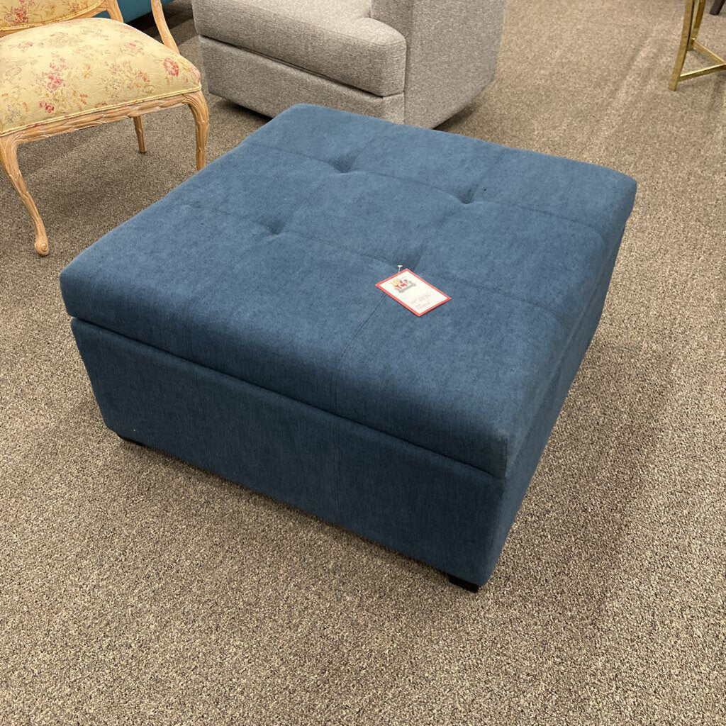 Lg. Blue Storage Ottoman