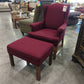 Maroon Chair w/ Ottoman