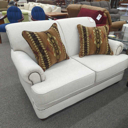 Cream Fabric Loveseat