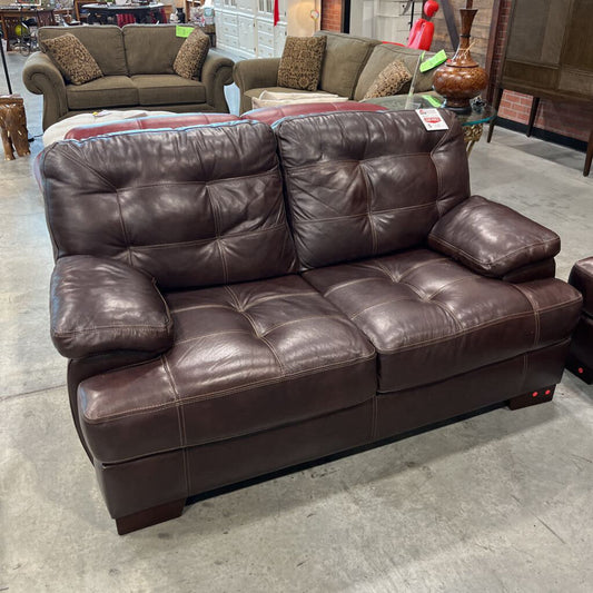 Amarillo Brown Leather Loveseat