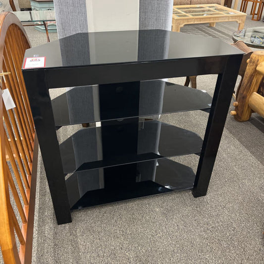 Black Glass Corner Shelf