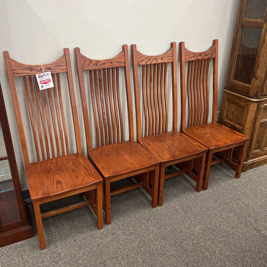 Set of 4 Mission Oak Chairs