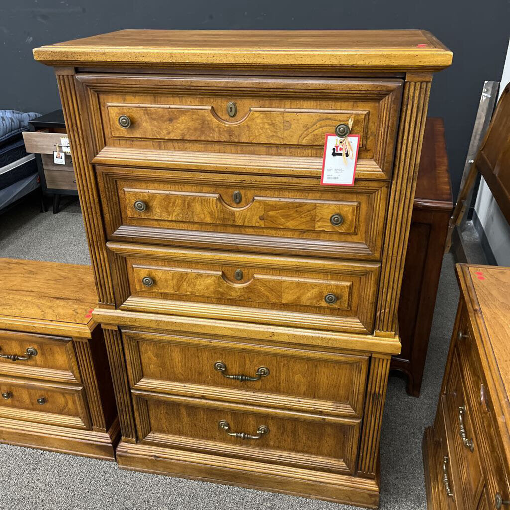 Oak 5 Drawer Tallboy