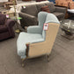 Blue & Burlap Wingback Chair