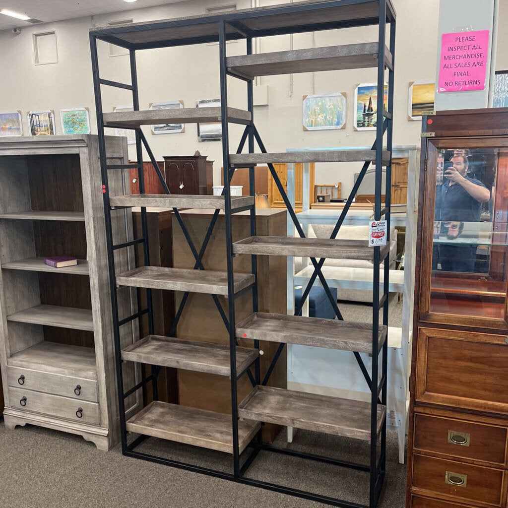 Juneau Mango Wood Double Bookshelf