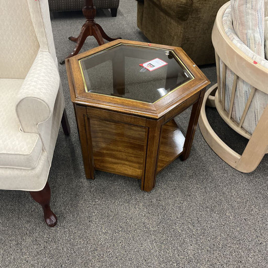 2 Tier Oak End Table